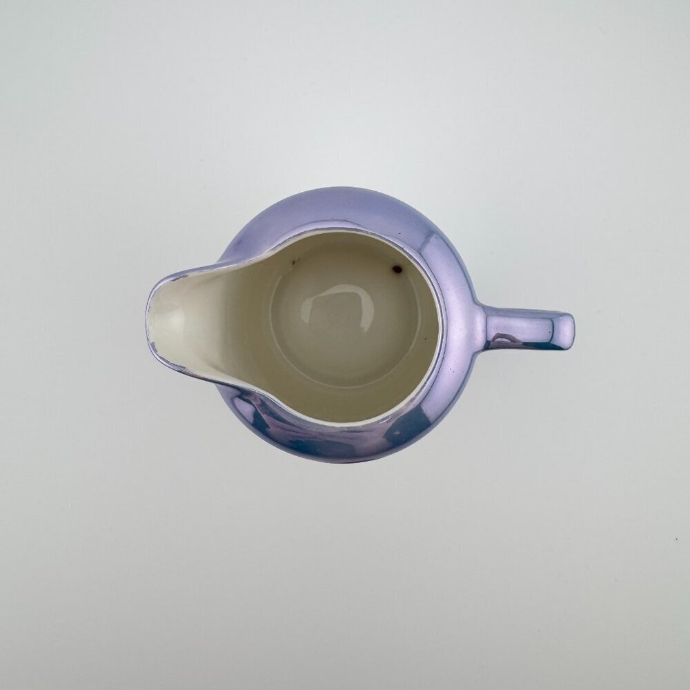 Vintage Noritake Lusterware Hand Painted Creamer Blue Floral Japanese - Picture 5 of 8